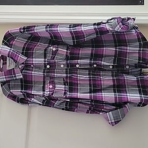 Purple plaid shirt